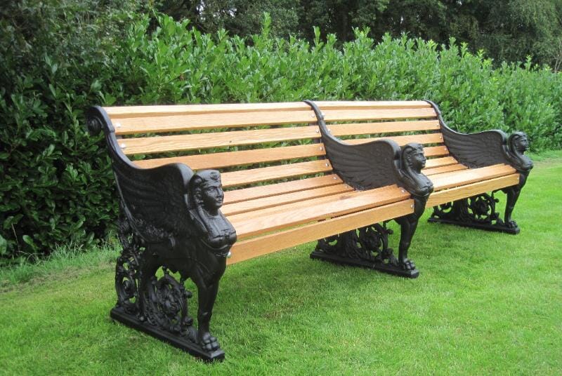 Cast Iron Bench with Oak Laths - 5329