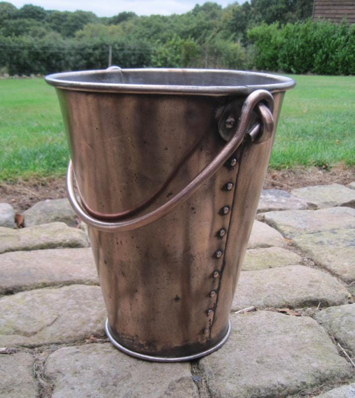 Antique Arts and Crafts Copper Coal Bucket - 5593
