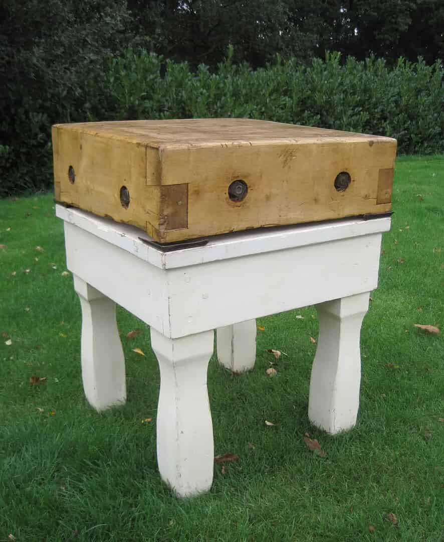 Antique Butchers Block with Original Base