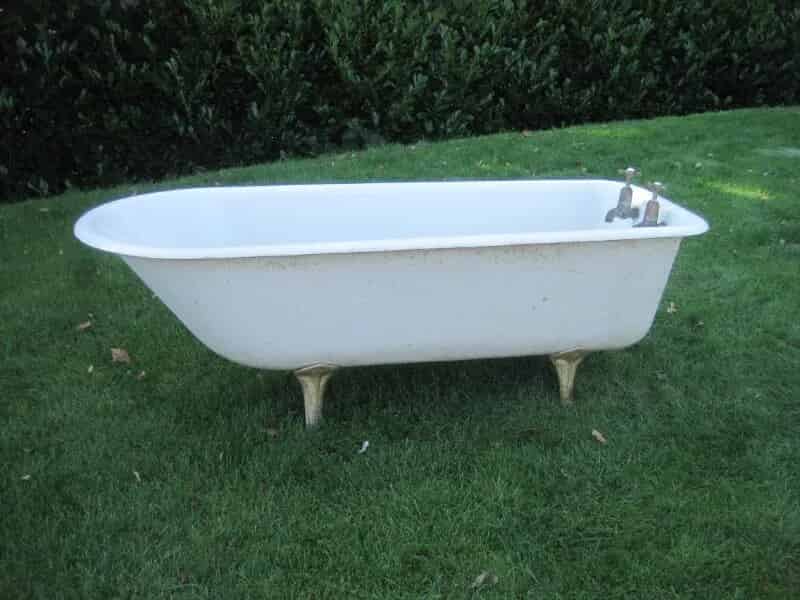 Antique Original Salvaged Roll Top Cast Iron Bath