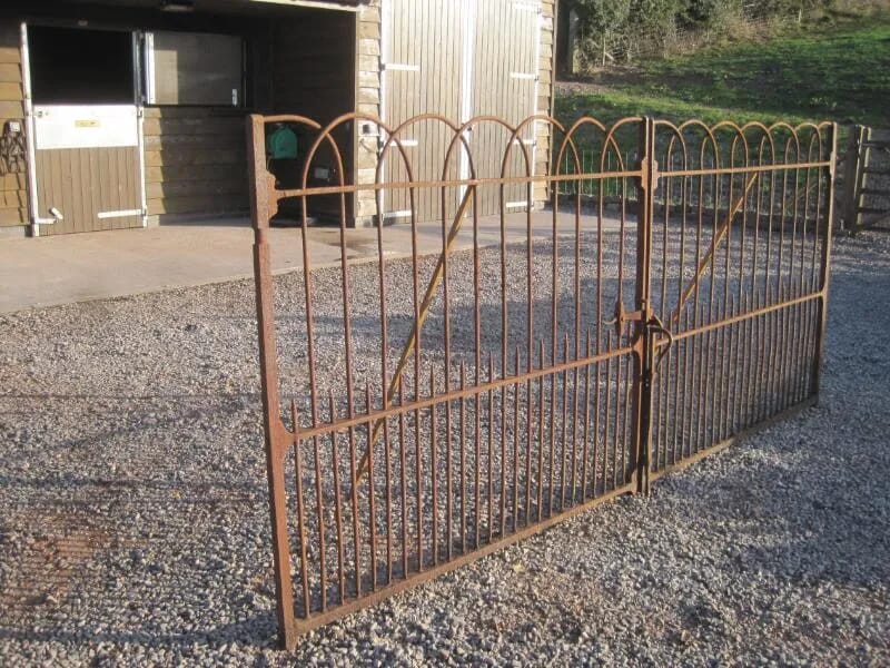 Pair of Antique Wrought Iron Estate Gates - 5628