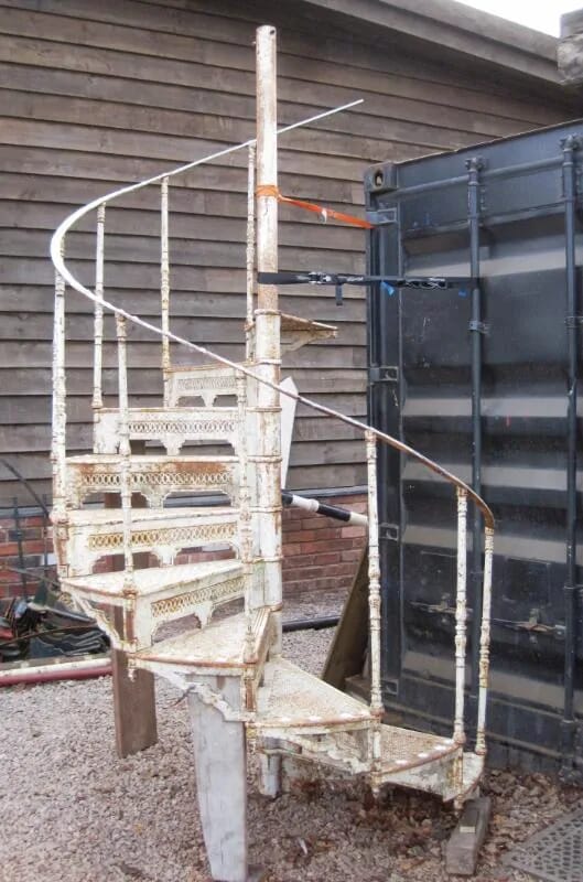 10 Step Antique Cast Iron Spiral Staircase - 4856