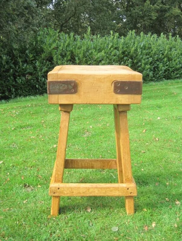 Antique Butchers Block on Stand - 5740