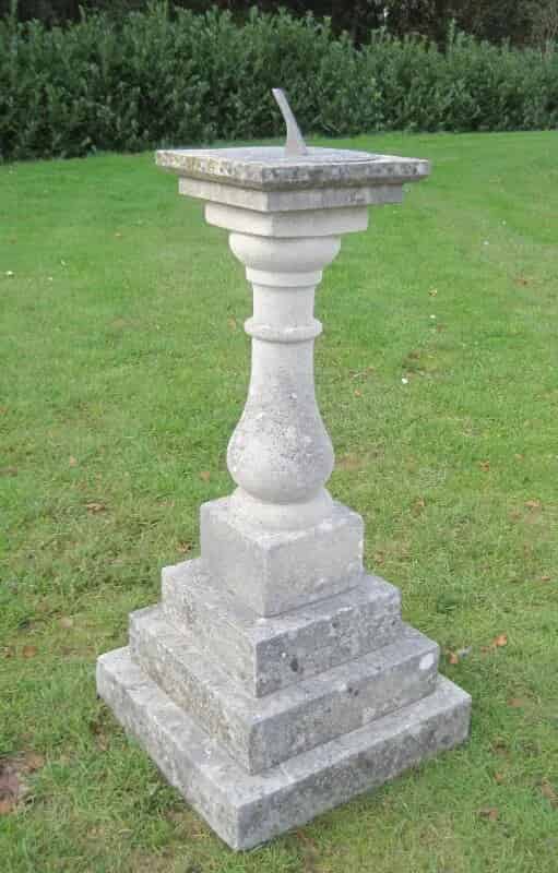 Vintage Hand Carved Stone Sundial
