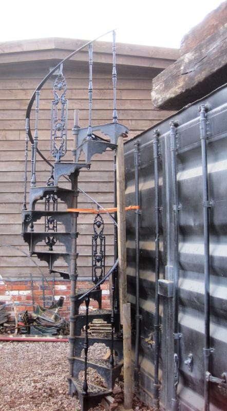 Antique Cast Iron Spiral 13 Step Staircase - 4926