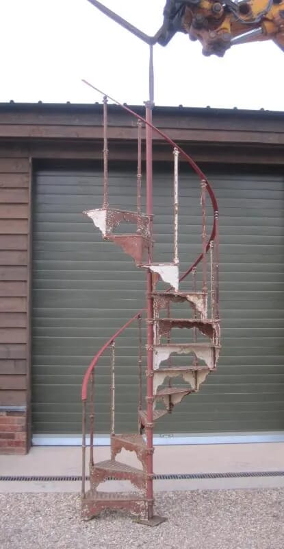 Antique Cast Iron 12 Step Spiral Staircase - 4866