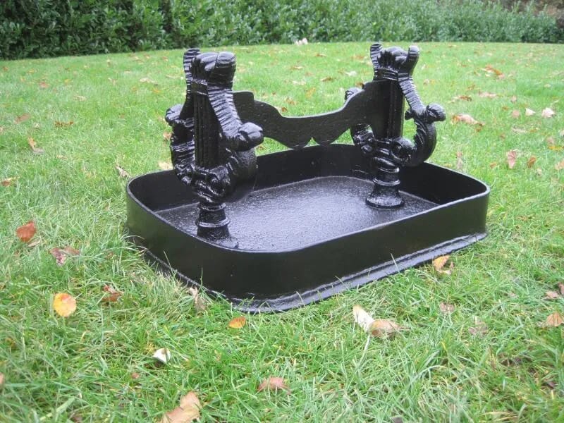 Antique Reclaimed Cast Iron Lyre Boot Scraper - 5737