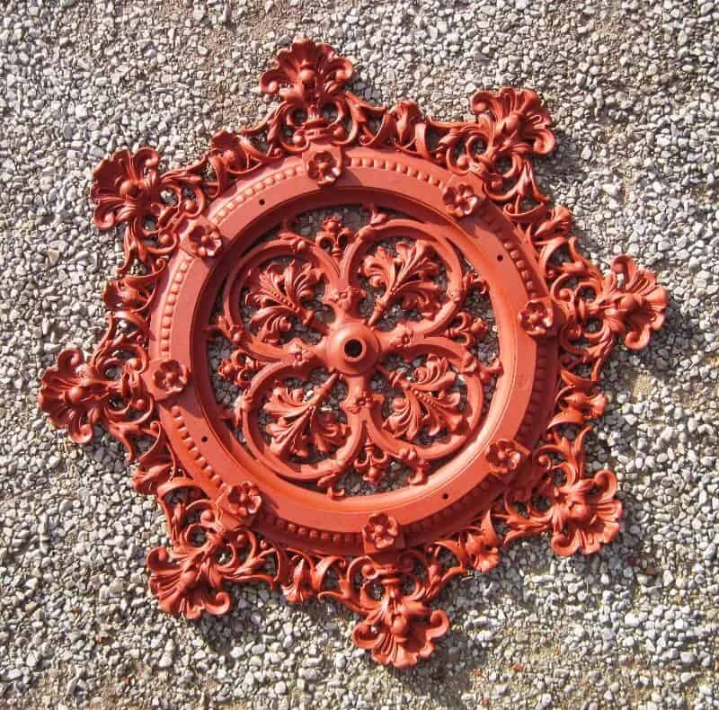 Very Rare Antique Victorian Gothic Cast Iron Ceiling Rose