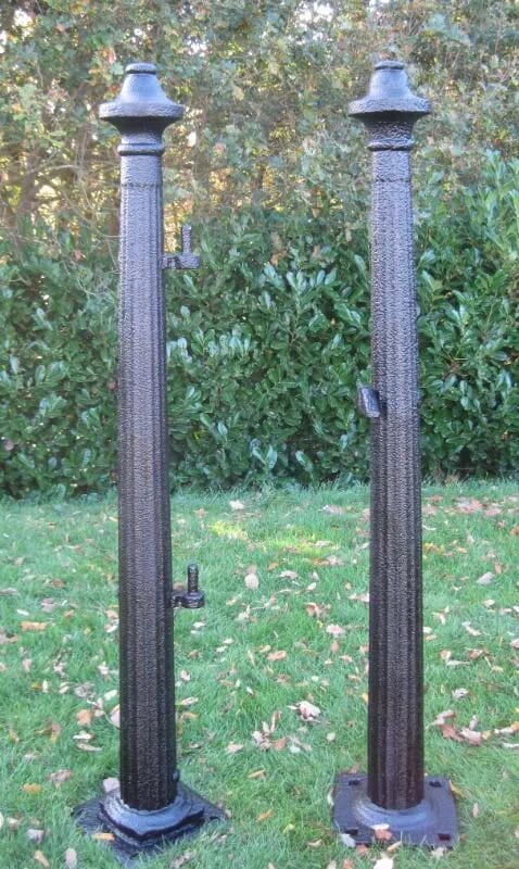 Pair of Antique Garden Entrance Cast Iron Gate Posts - 5736