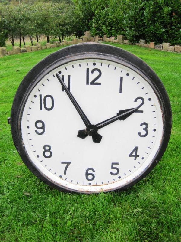 Vintage Double Sided Platform or Factory Clock - 5082