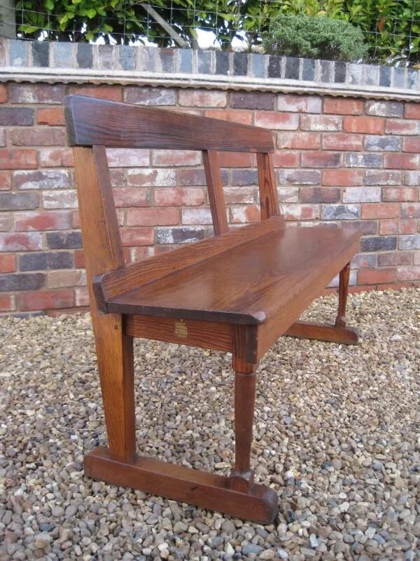 Antique Reclaimed Pitch Pine Bench - 5846