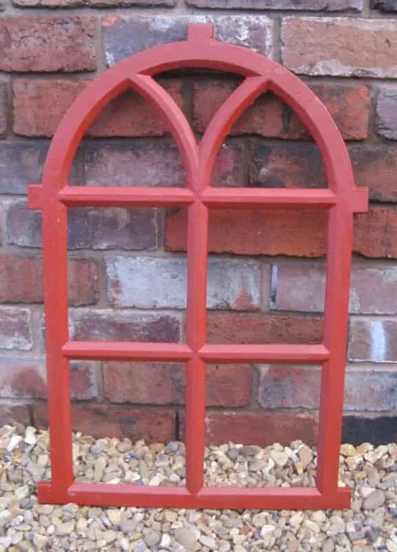 Antique Cast Iron Gothic Arched Window Frame