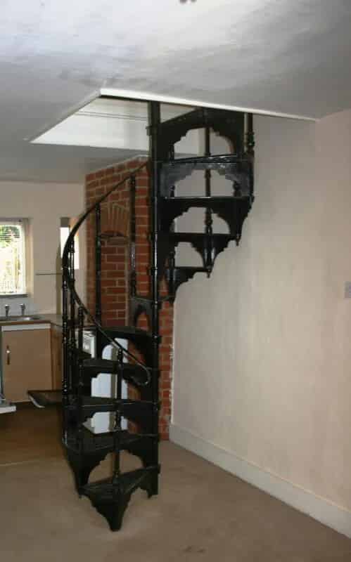 Cast Metal Spiral Staircase with balcony area