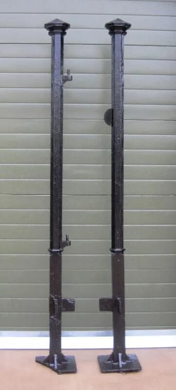 Pair of Garden Entrance Antique Cast Iron Gate Posts - 5837
