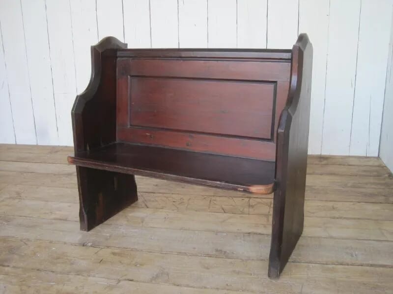 Original Old Pitch Pine Church Pew - 5900