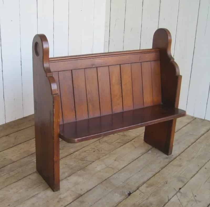 Antique Pitch Pine Church Pew