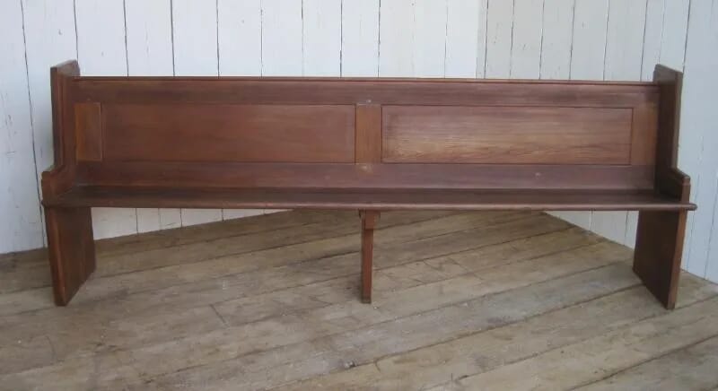 Antique Reclaimed Pine Church Or Chapel Pew - 5744n