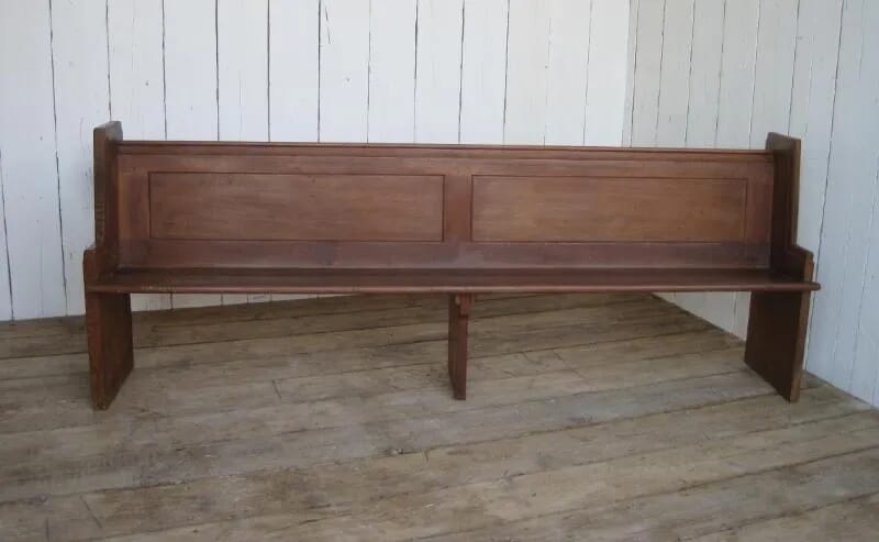Long Antique Pine Church Pew - 5744p
