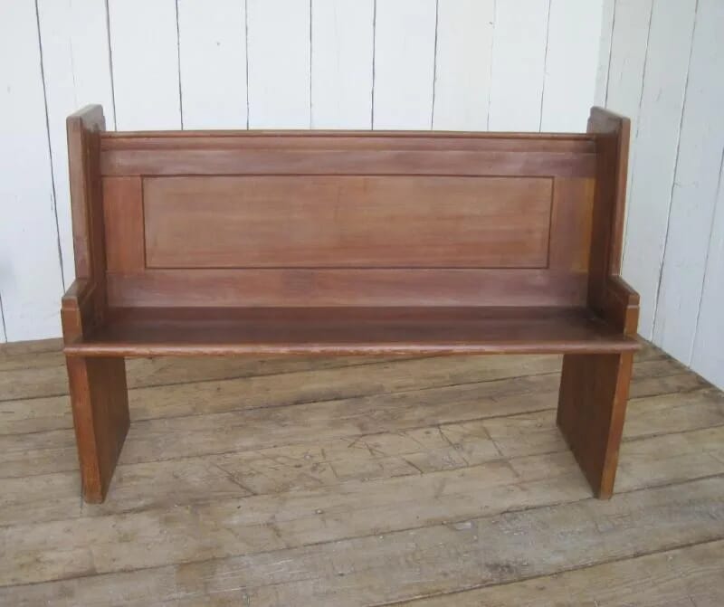 Traditional Antique Pine Church Pew - 5744h