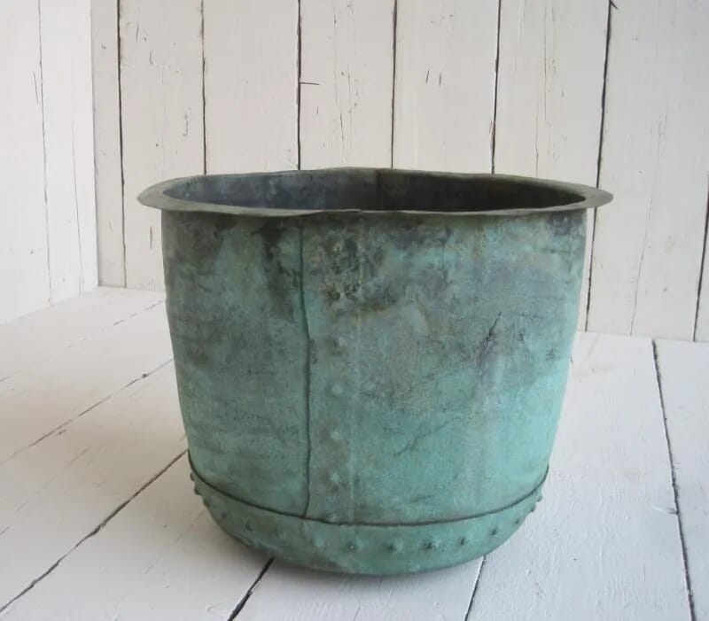 Outdoor Riveted Copper Garden Planter / Pot - 5884