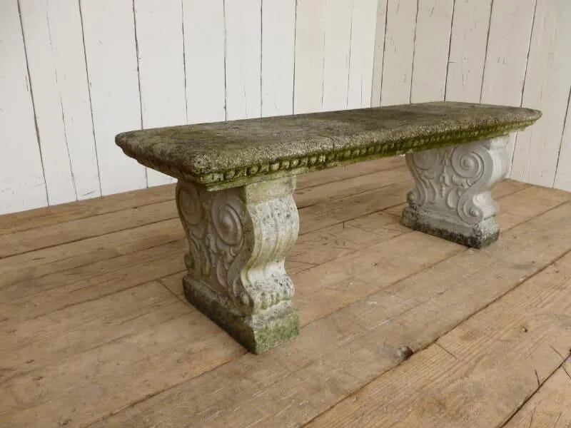 Vintage Stone Garden Bench Seat - 5973