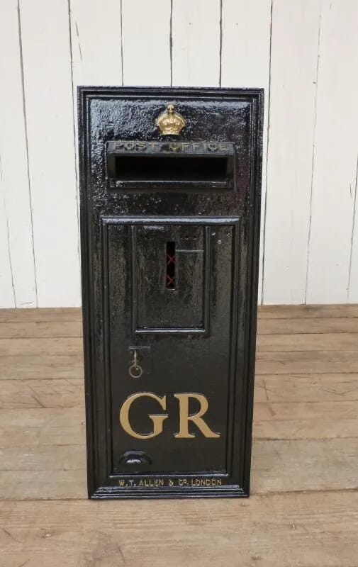 Black Royal Mail Antique Wall Mounted Post Box - 1212