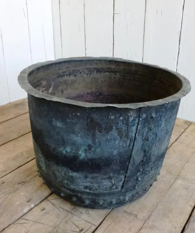 Victorian Riveted Outdoor Copper Garden Planter / Pot - 5974