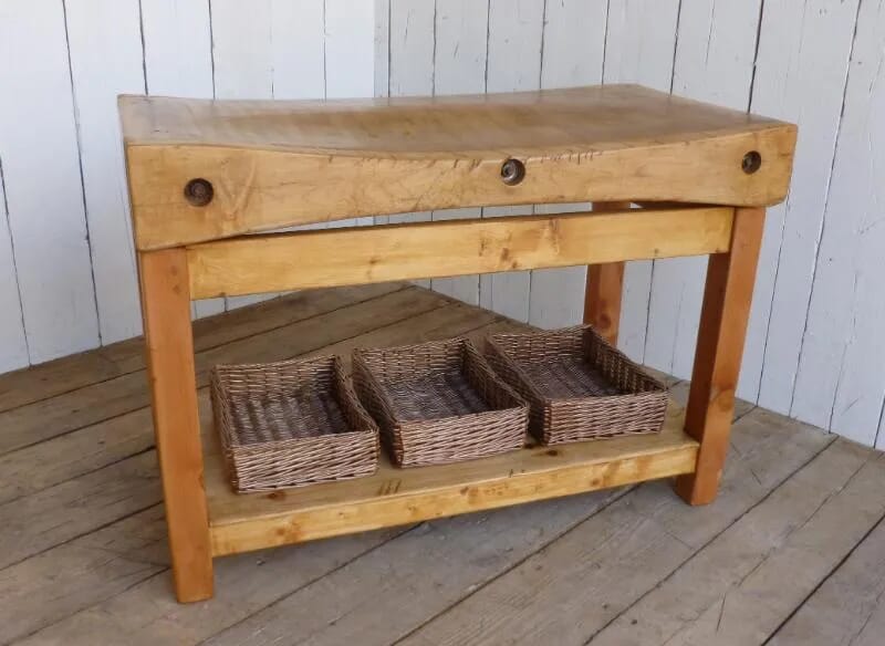 Antique Butchers Chopping Block in a Waxed Finish  - 5971