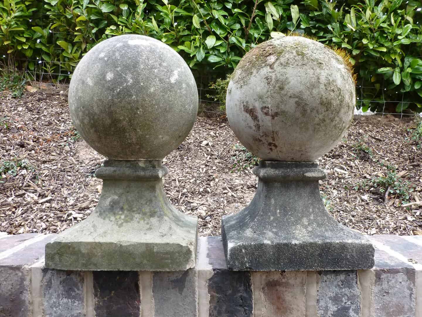 Pair of Vintage Stone Gate Pier Finials