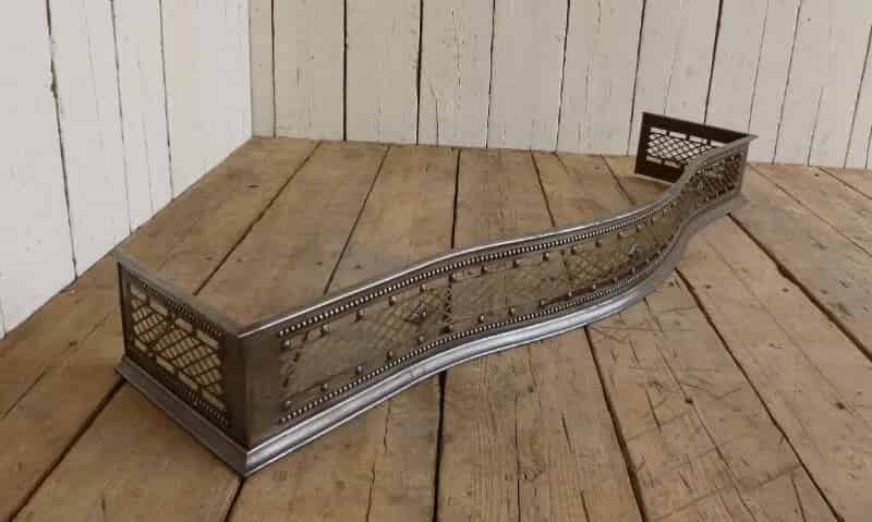 Large Early Regency Pierced Steel Fireplace Fender