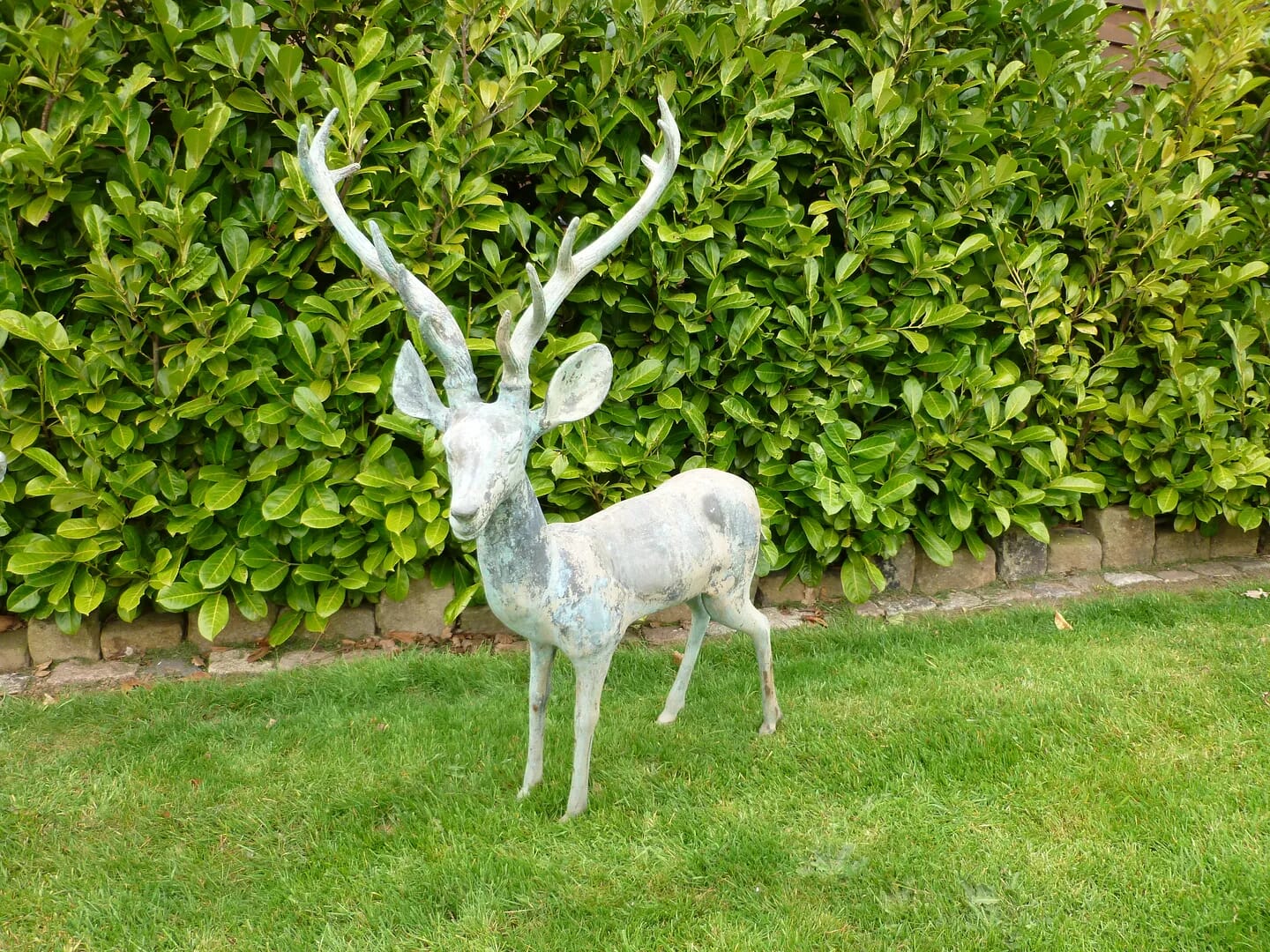 Vintage Bronze Garden Stag Statue - 5996