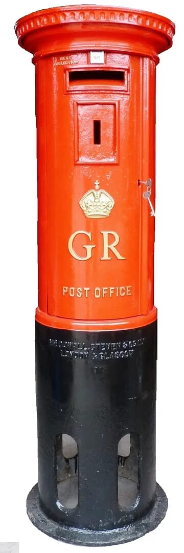 Salvaged Royal Mail Original Cast Iron Pillar Box  - 5826