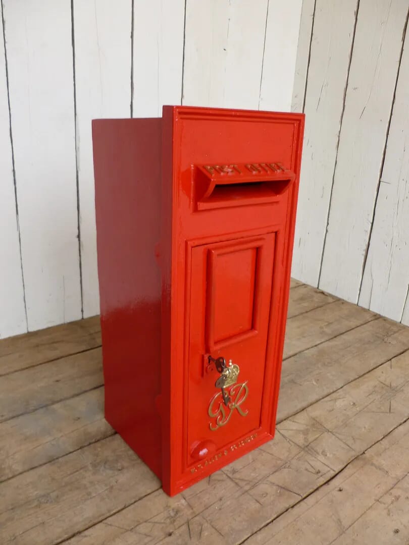 Salvaged Original British Wall Mounted Post Box - 5936