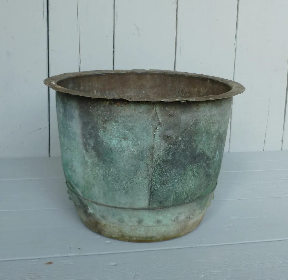 Victorian Antique Copper Riveted Garden Planter - 6074