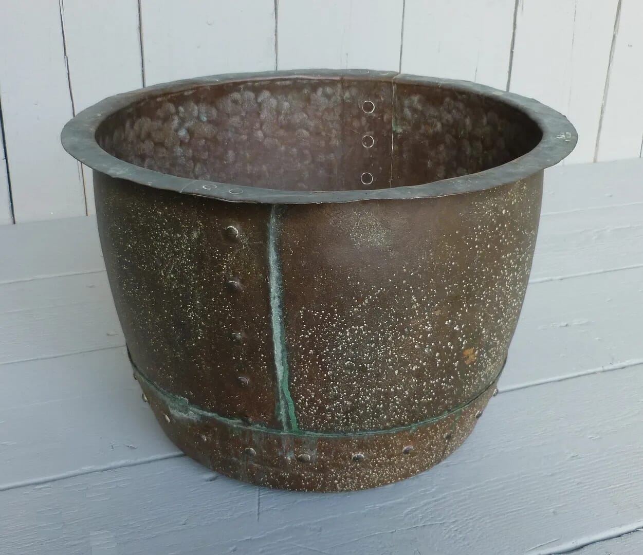 Original Victorian Antique Copper Garden Planter - 6075