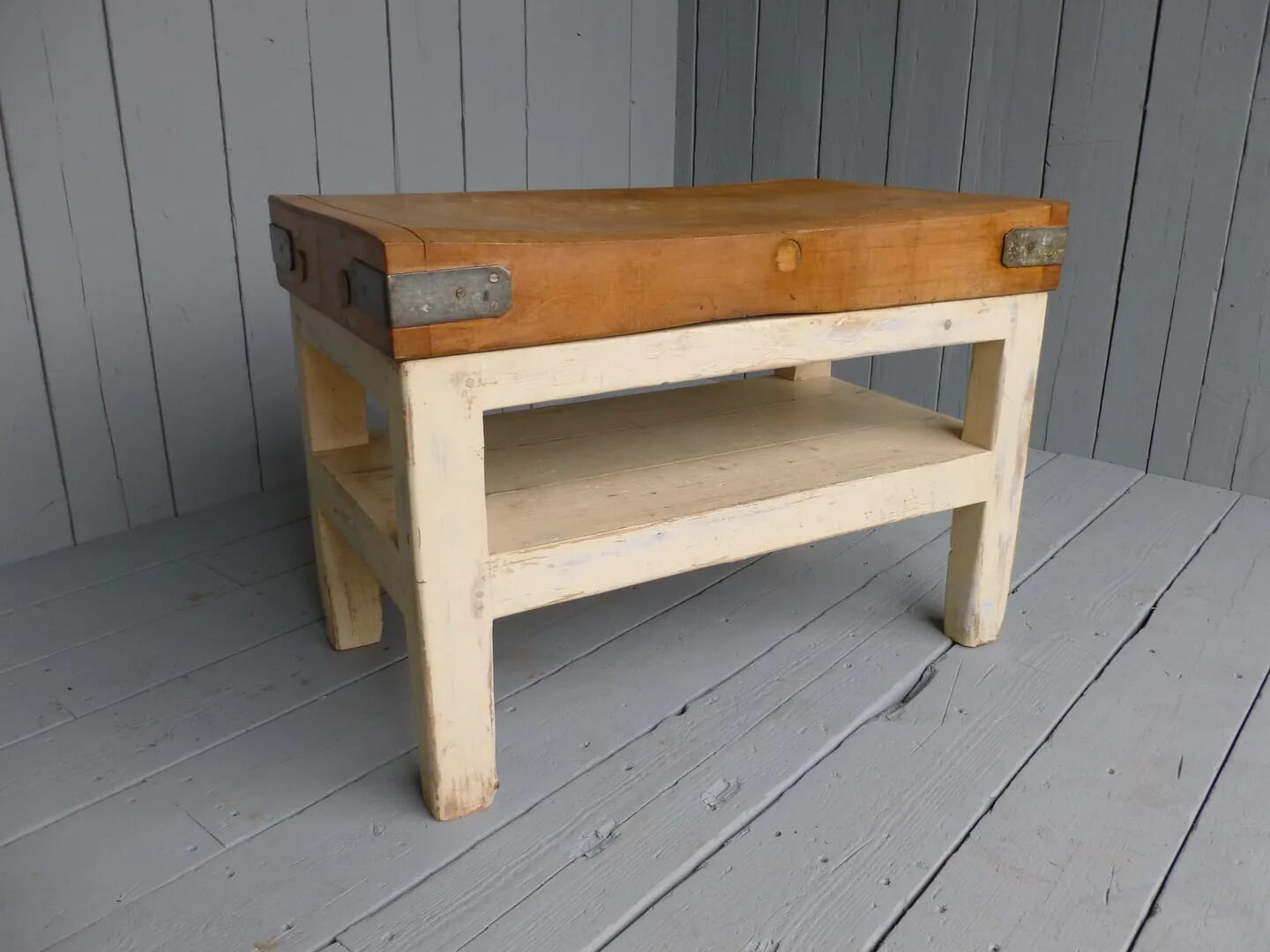 Antique Butchers Chopping Block with Original Base - 5972