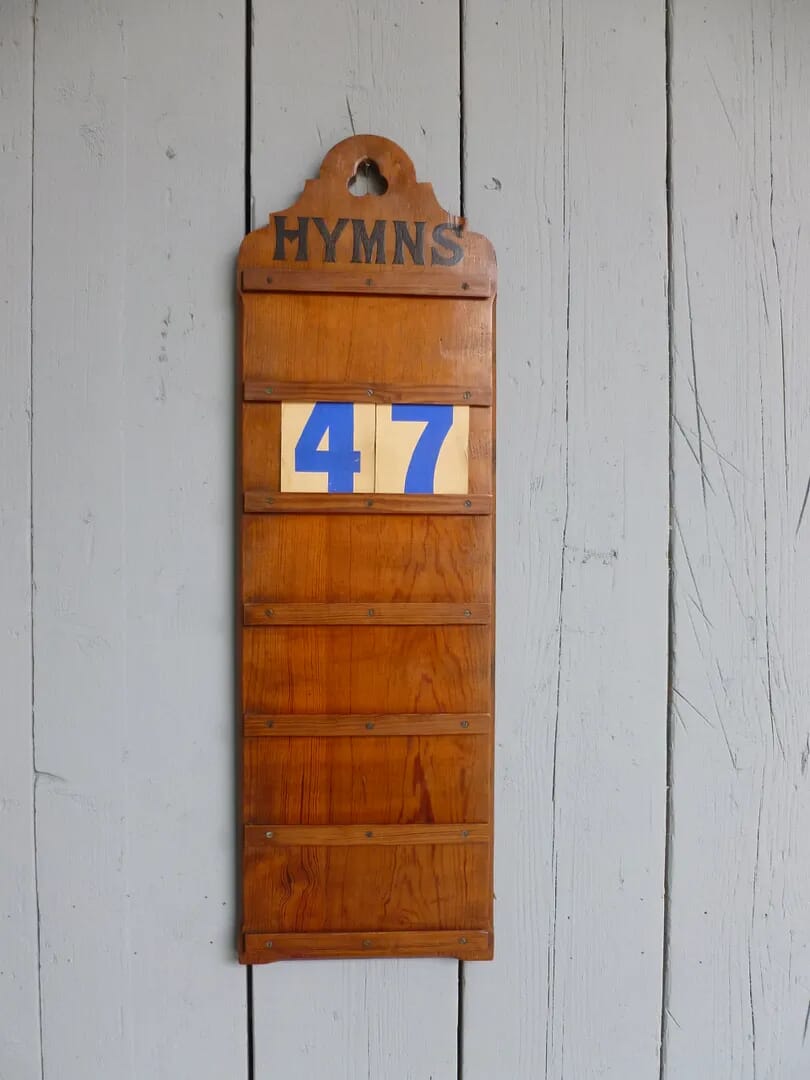 Antique Pitch Pine Church Hymn Board - 6086