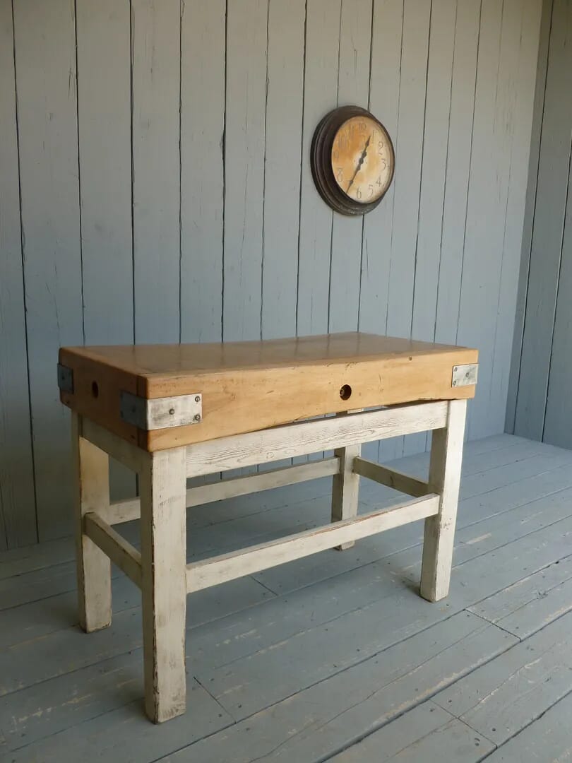 Antique Butchers Chopping Block 4ft x 2ft on Base - 6035