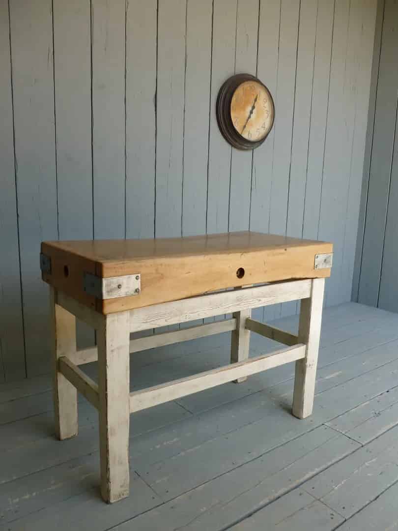 Antique Butchers Chopping Block - standard kitchen worktop height