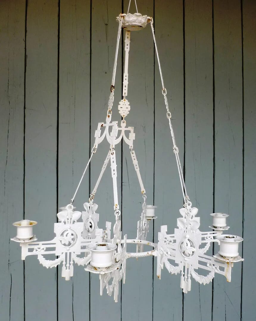 Reclaimed Cast Iron Chandelier or Candle Holder - 6002