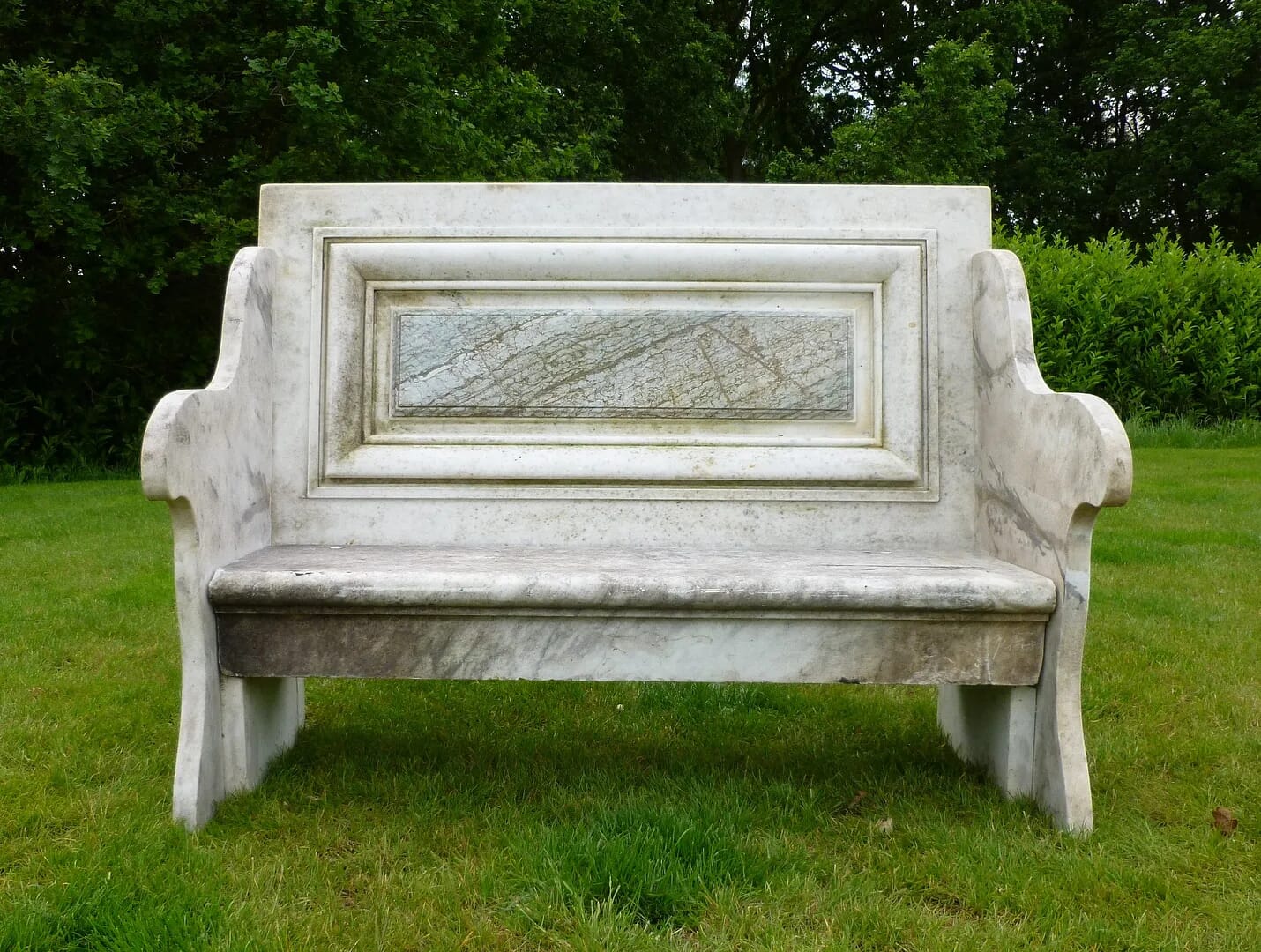 Antique Marble Garden Bench - 6182