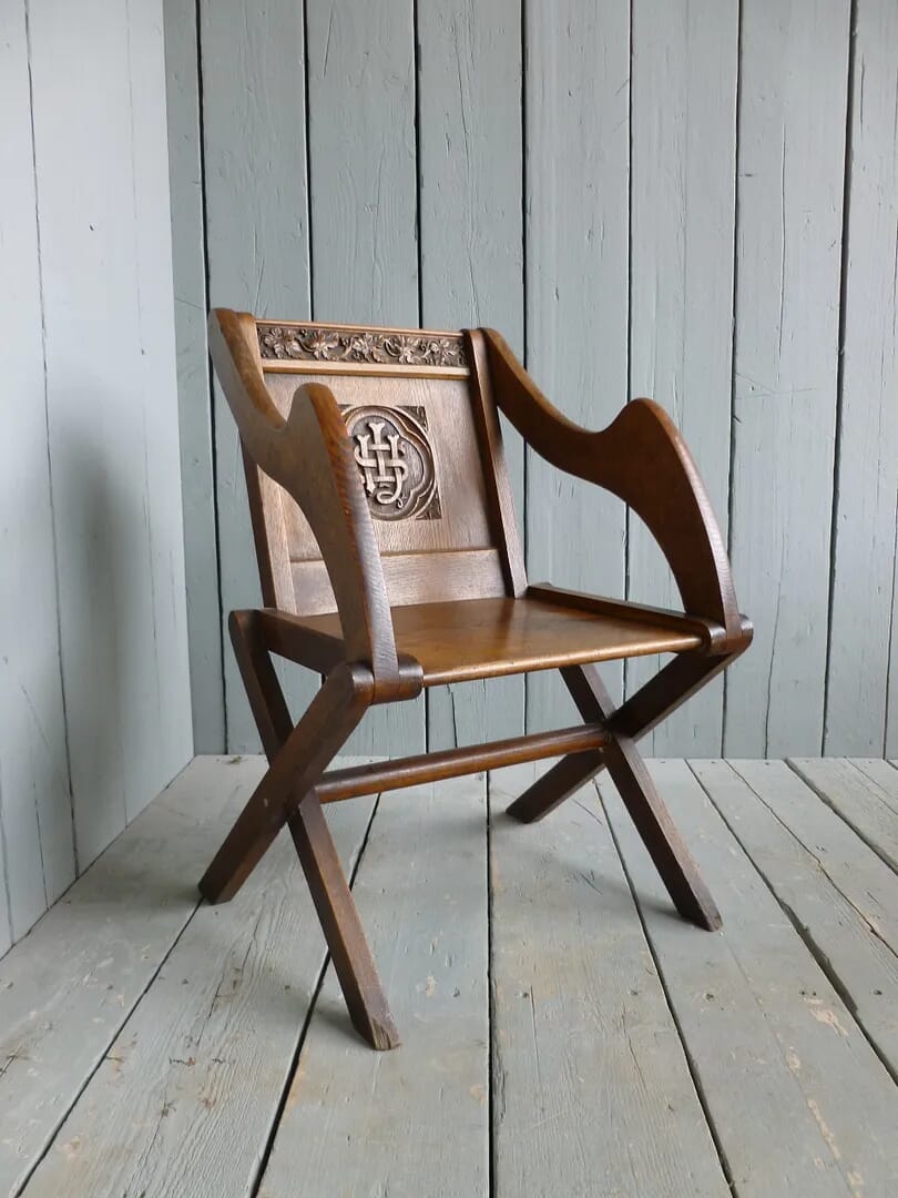 Excellent Antique Glastonbury Solid Oak Chair - 6179