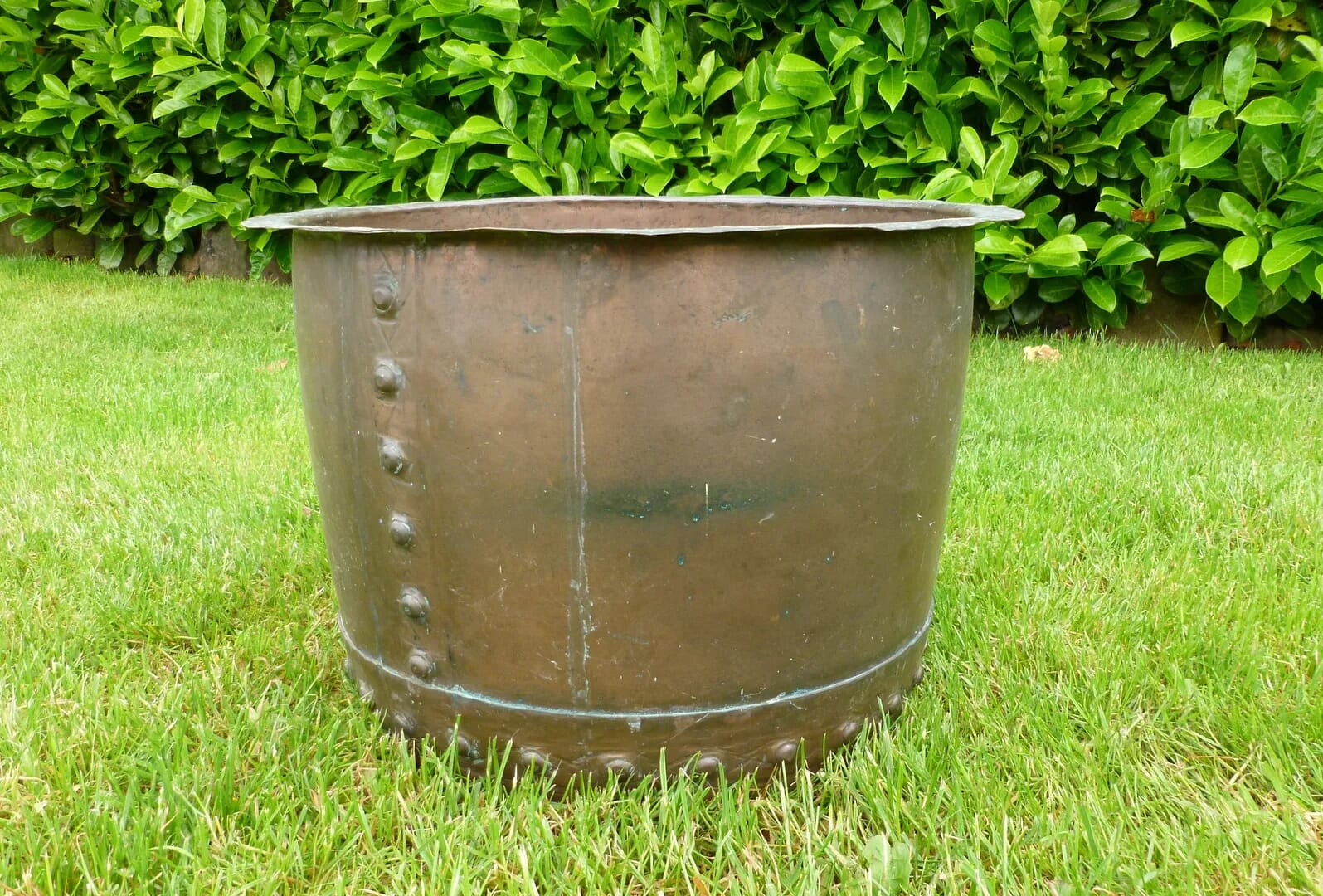 Victorian Antique Copper Garden Outdoor Pot / Planter - 6189
