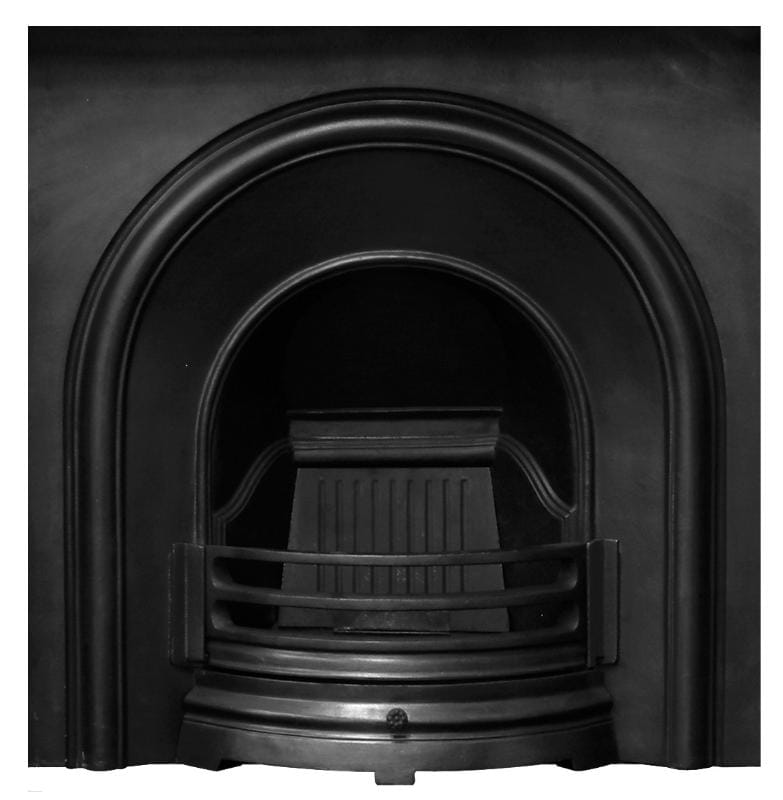 Celtic Arch Black Finish Cast Iron Fireplace Insert - RX204