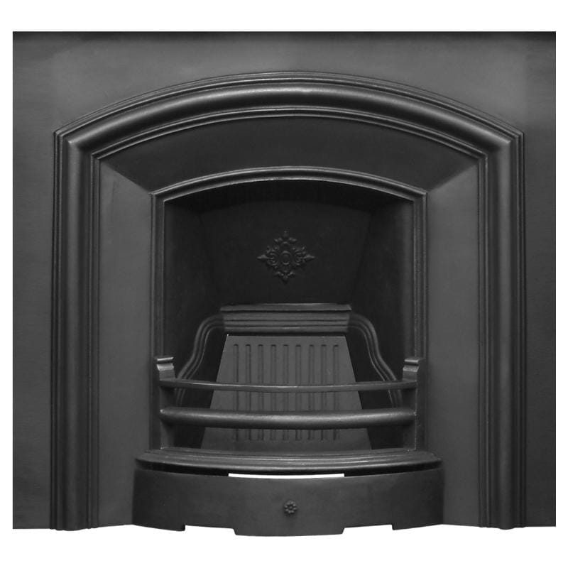 London Plate Black Finish Cast Iron Fireplace Insert - RX092