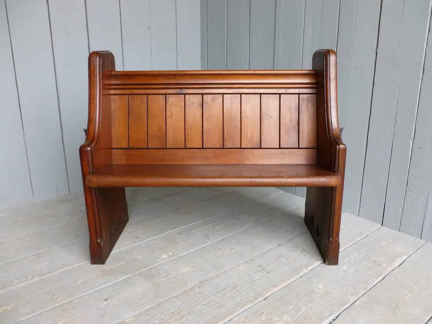 Antique Pitch Pine Church Pew