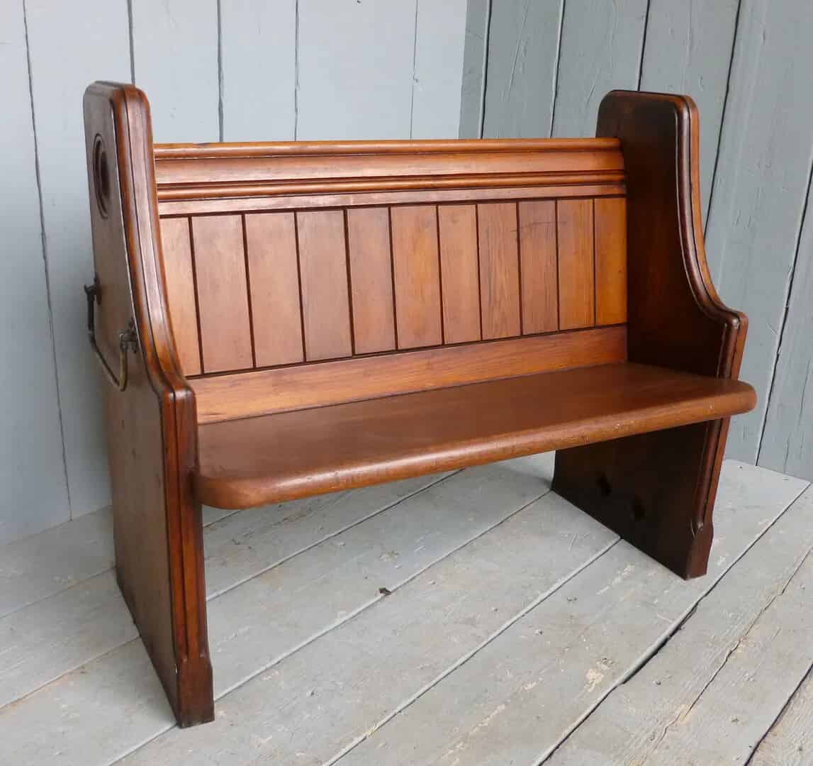 Antique Pitch Pine Church Pew