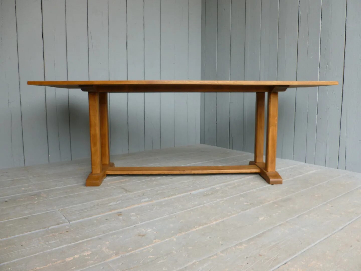 Solid Oak Antique Refectory Dining Room Table - 6247