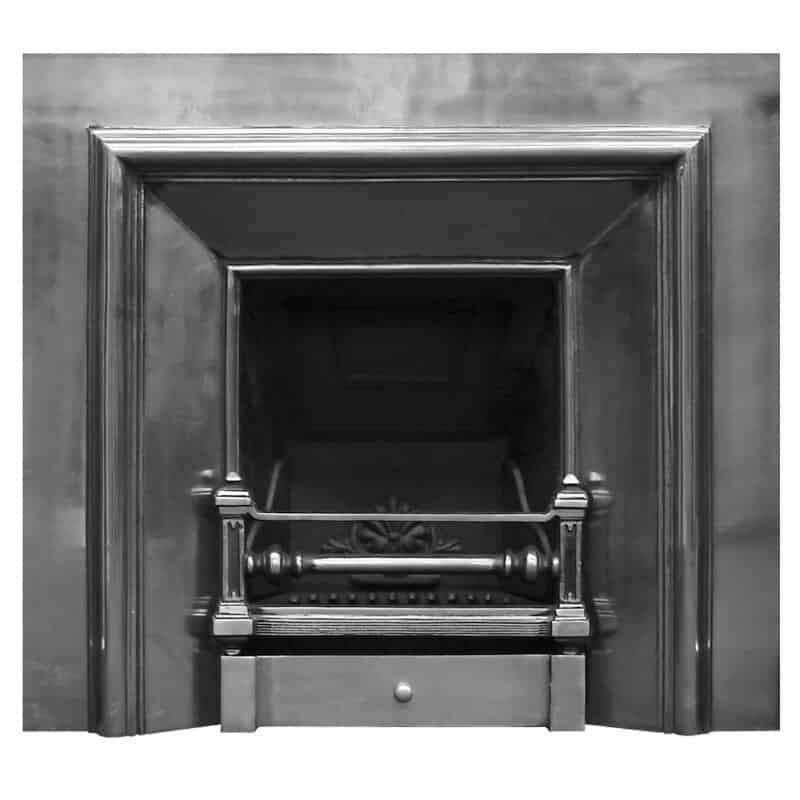 Large Royal Full Polish Cast Iron Fireplace Insert