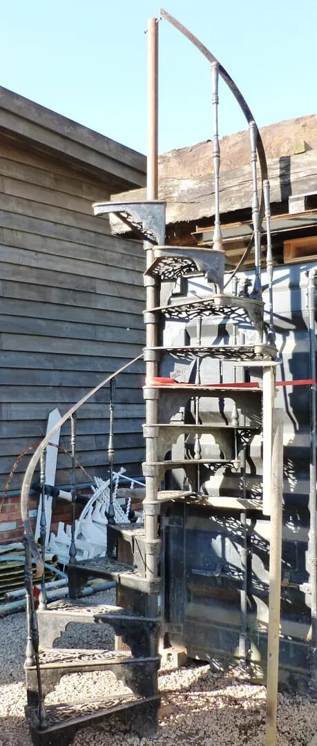 Antique Cast Iron Spiral Staircase with top balcony - 6150